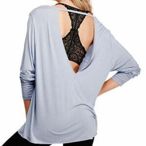 🆕 VS Pink  Open Back periwinkle Blue Long Sleeve